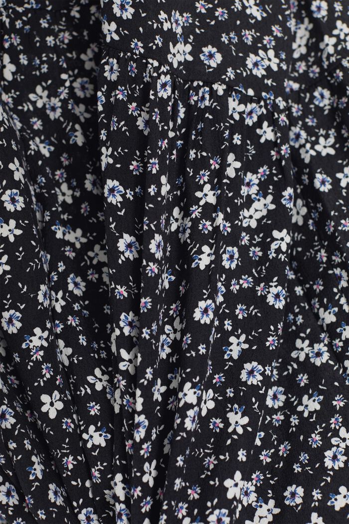 Květované midi šaty v halenkovém stylu, BLACK, detail image number 4