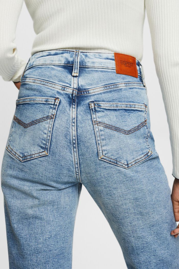 Retro džíny s rovnými straight nohavicemi a vysokým pasem, BLUE LIGHT WASHED, detail image number 4
