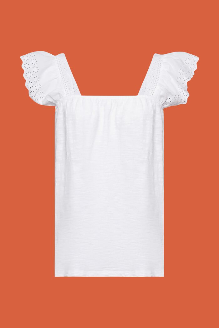 Žerzejové tričko s vyšívanými rukávy, WHITE, detail image number 5
