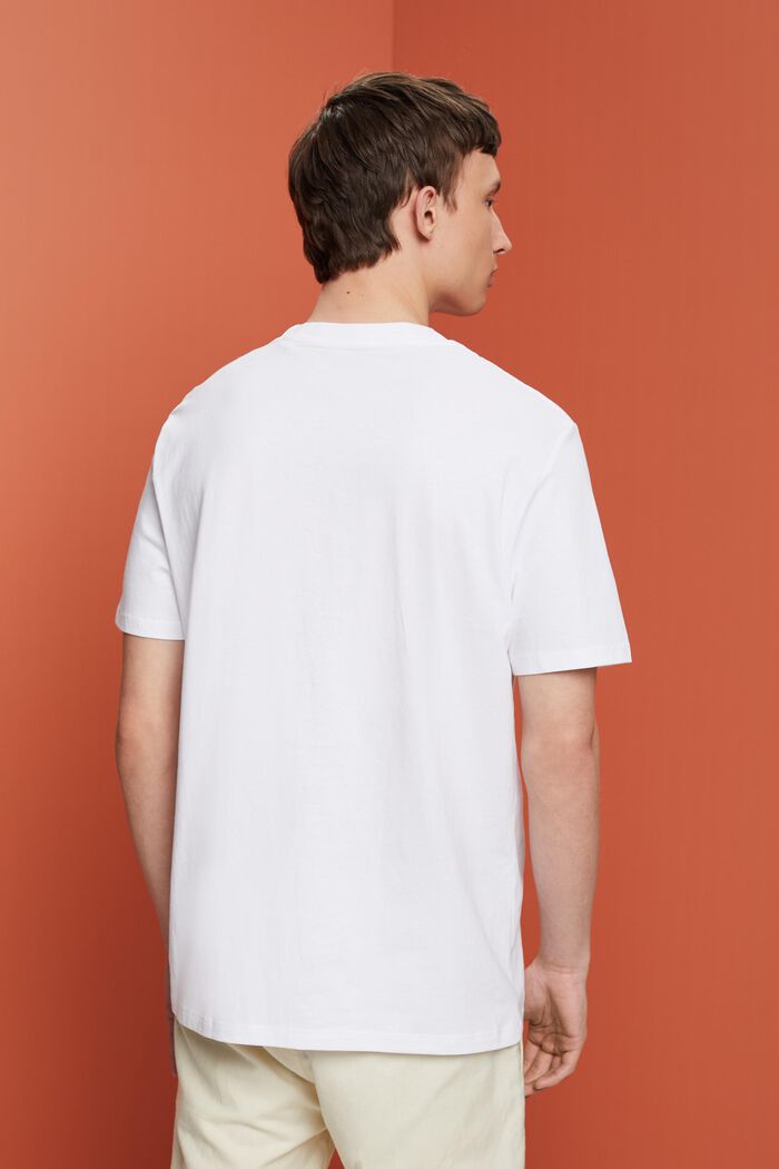 Potištěné žerzejové tričko, 100% bavlna, WHITE, detail image number 3