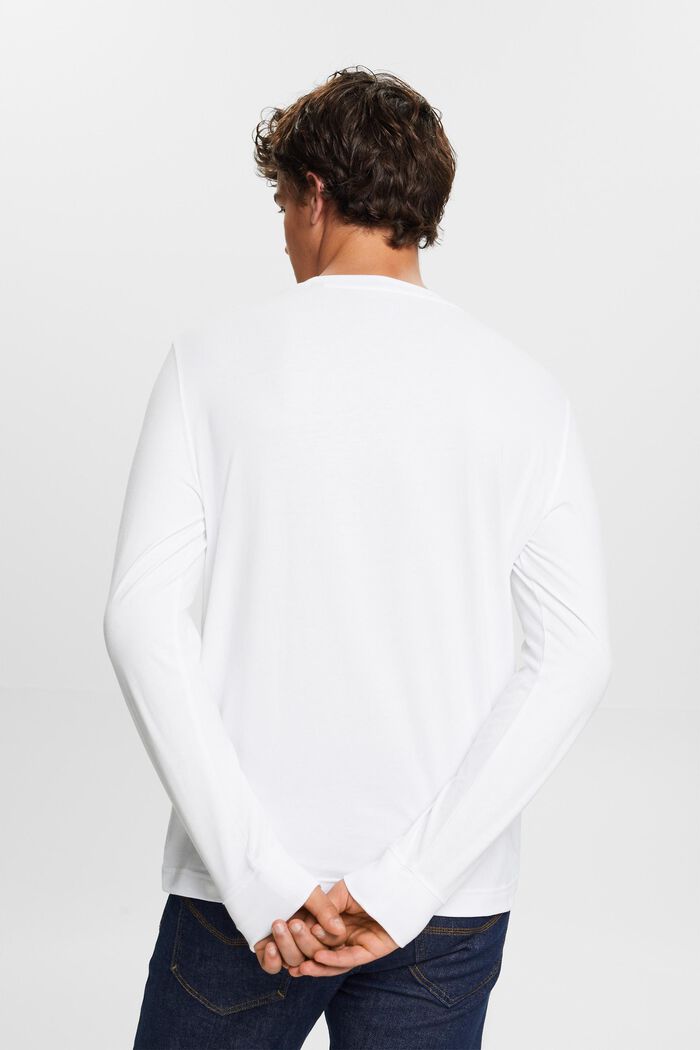 Tričko s dlouhým rukávem a kulatým výstřihem, WHITE, detail image number 4
