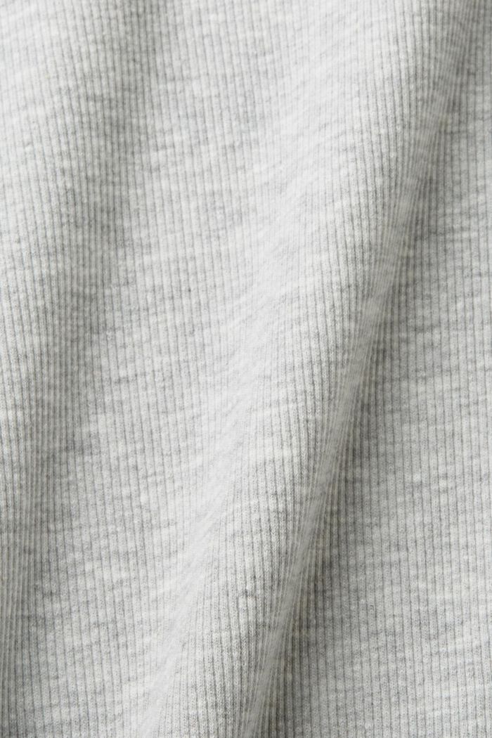 Žebrové žerzejové tričko ze směsi s bavlnou, LIGHT GREY, detail image number 5