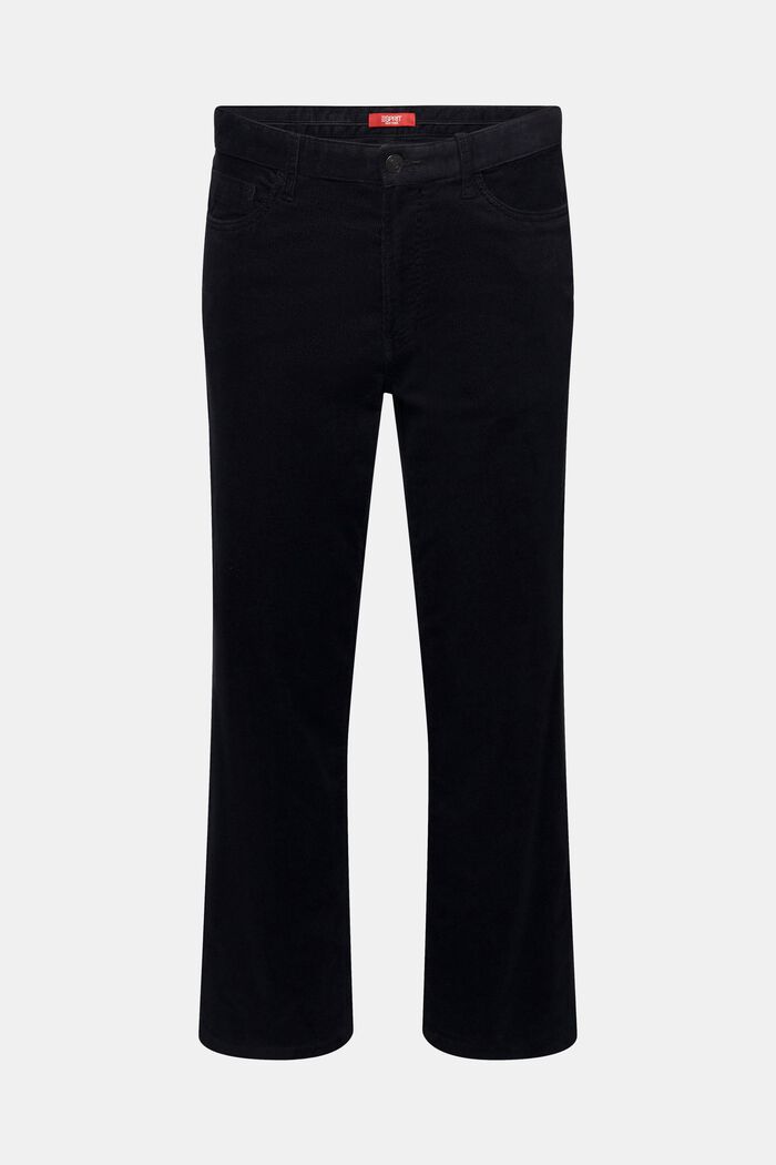 Manšestrové kalhoty s rovným straight střihem, BLACK, detail image number 7