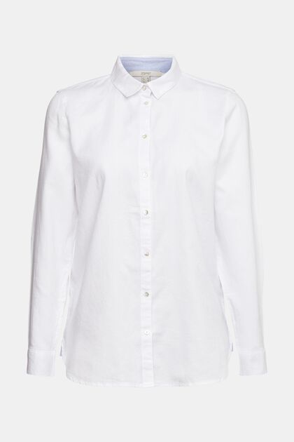 Košilová halenka ze 100% bavlny, WHITE, overview