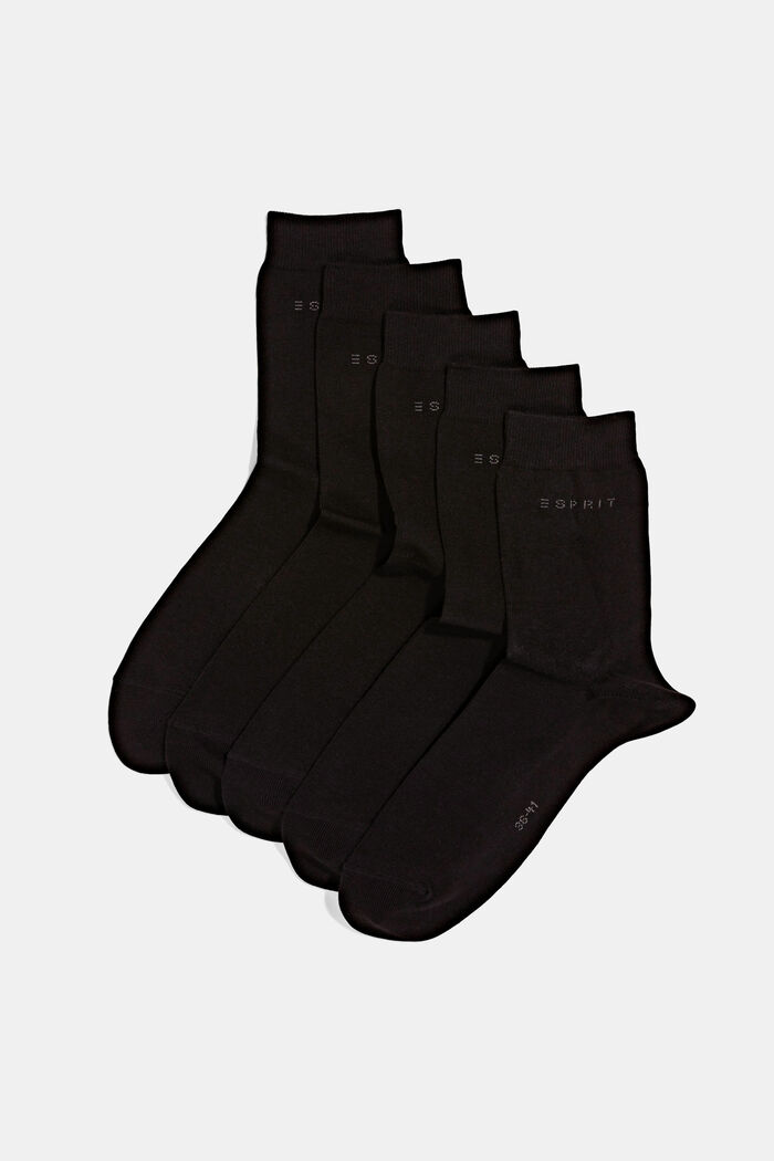 Jednobarevné ponožky z bio bavlny, 5 párů v balení