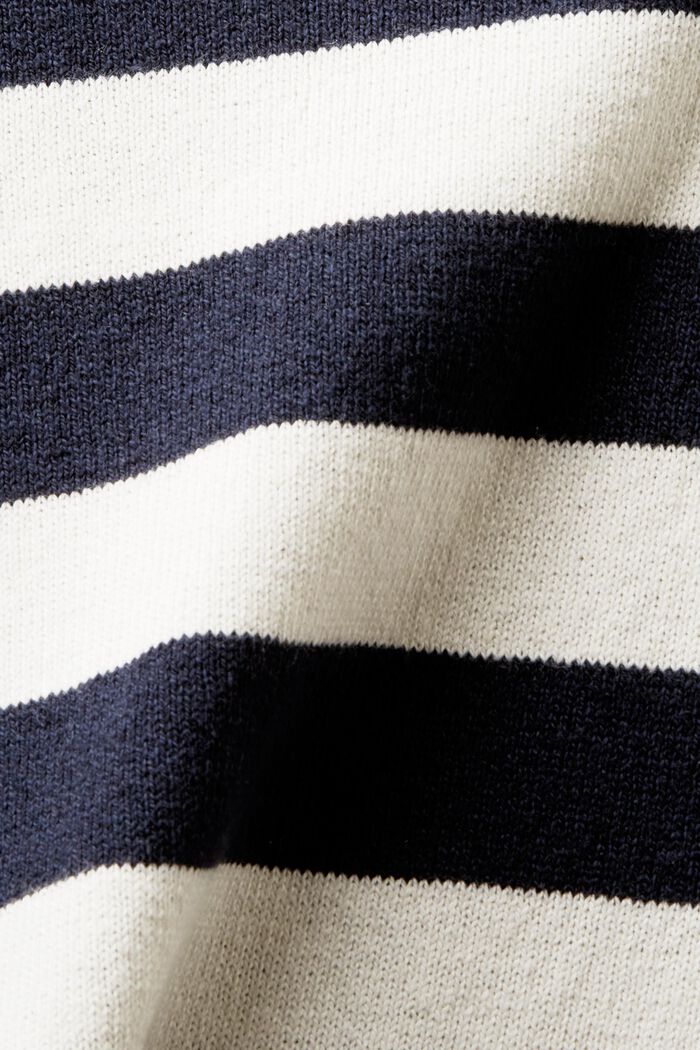 Pruhovaný pulovr ze směsi bavlny a lnu, NAVY, detail image number 5