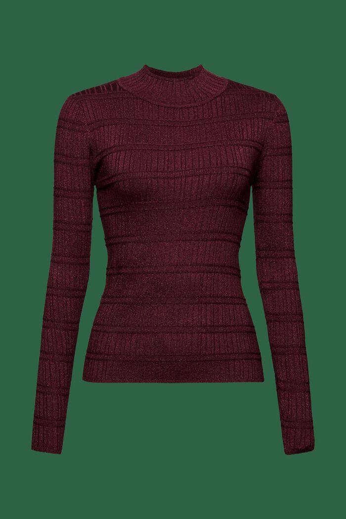 Třpytivý svetr s kulatým výstřihem, LENZING™ ECOVERO™, BORDEAUX RED, detail image number 6