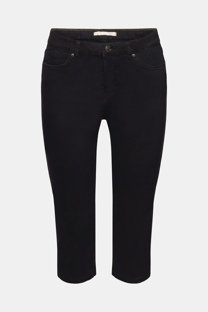 Capri džíny se středně vysokým pasem, BLACK, detail image number 7