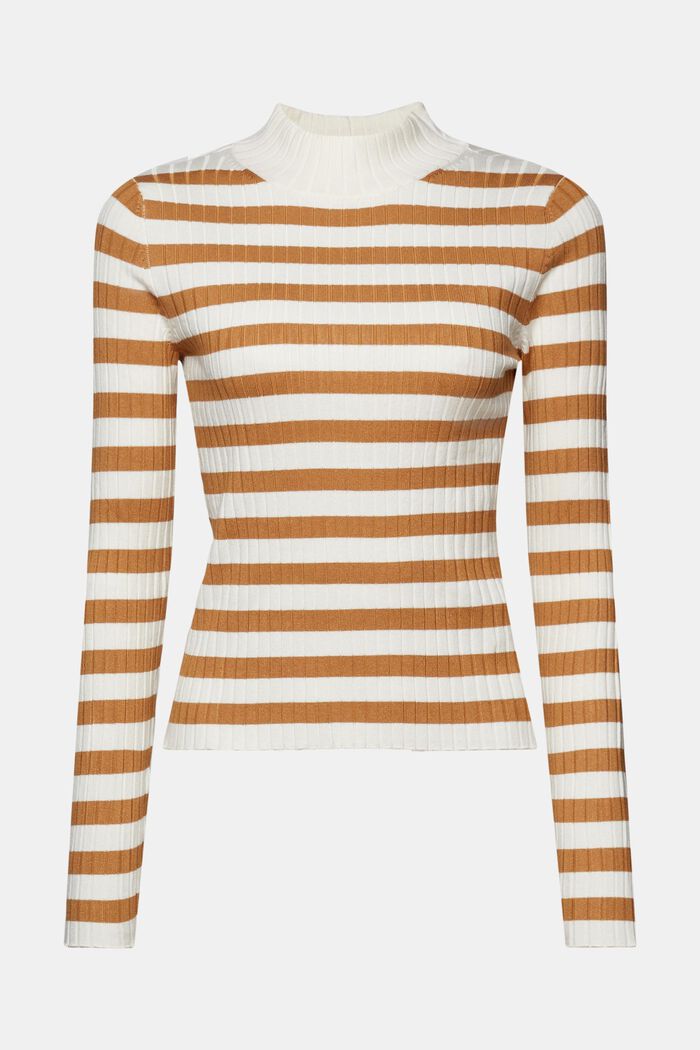 Pruhovaný pulovr z žebrové pleteniny, NEW OFF WHITE, detail image number 7