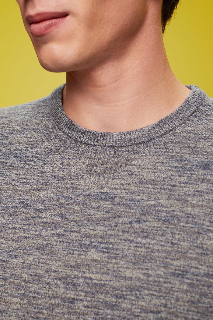 Melírovaný pletený svetřík s krátkým rukávem, NAVY, detail image number 2