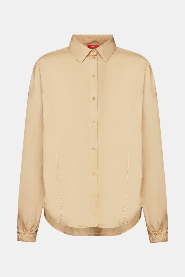 Bavlněná košile s propínacím límcem, SAND, detail image number 6