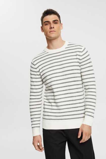 Proužkovaný pletený pulovr, NEW OFF WHITE, overview