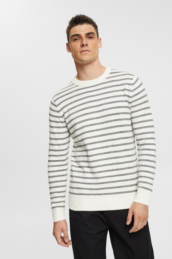 Proužkovaný pletený pulovr, NEW OFF WHITE, detail image number 0