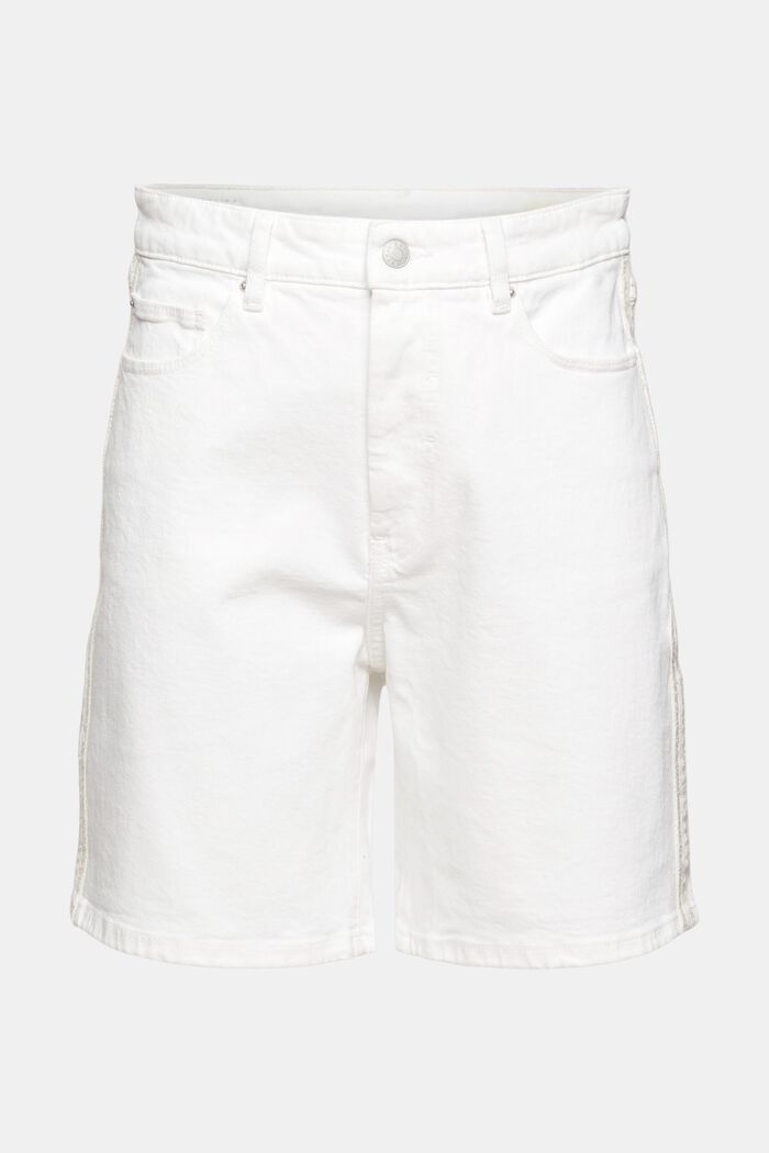 Denimové šortky s vysokým pasem, WHITE, detail image number 7