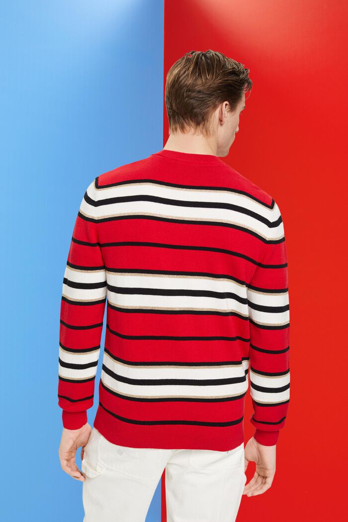 Pruhovaný pulovr s kašmírem, RED, detail image number 3