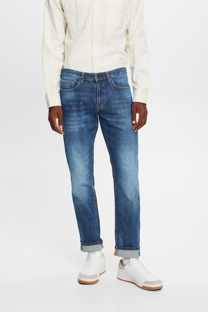 Slim džíny se střední výškou pasu, BLUE MEDIUM WASHED, detail image number 1