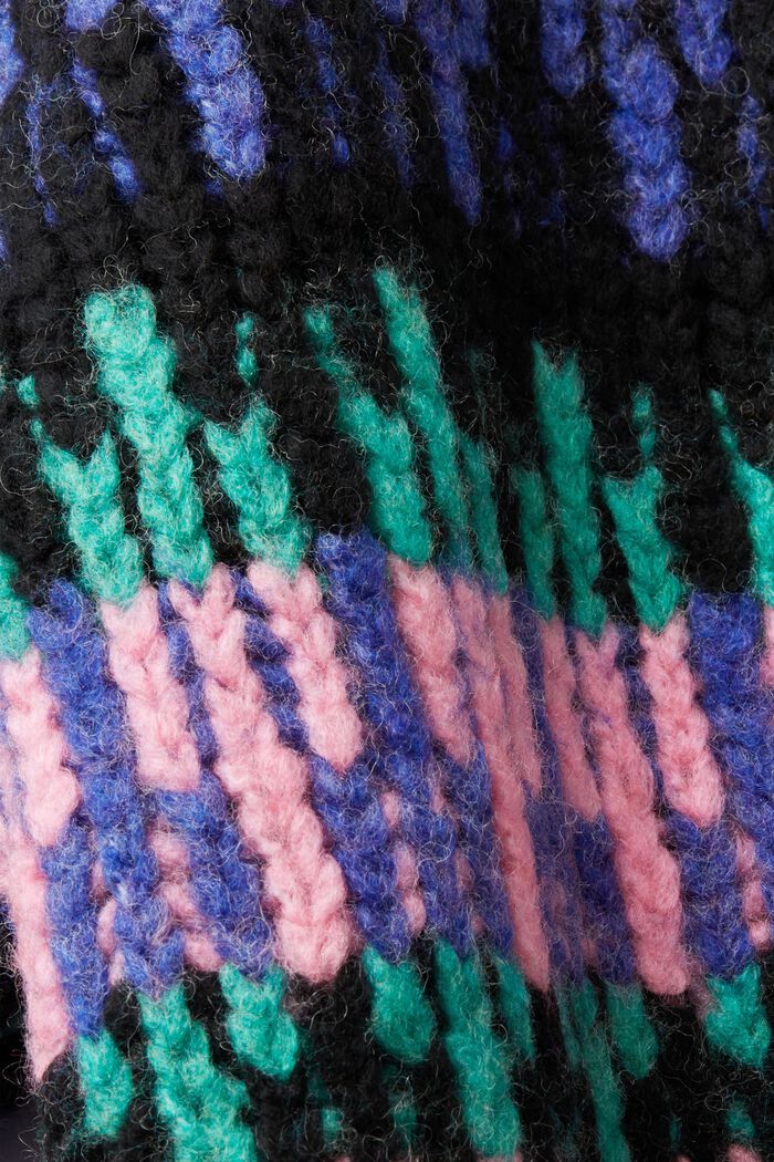 Pestrobarevný hrubý pulovr ze směsi s vlnou, BRIGHT BLUE, detail image number 5