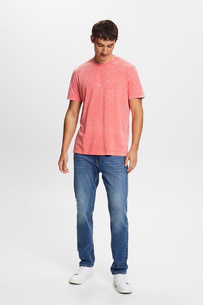 Tričko prané s pemzou, 100% bavlna, CORAL RED, detail image number 0