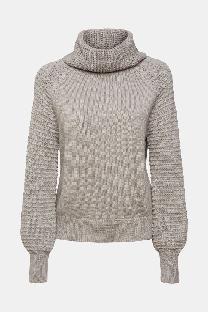 Pletený pulovr s nízkým rolákem, MEDIUM GREY, detail image number 2