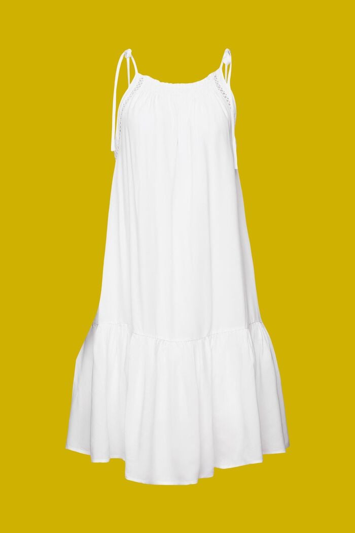 Šaty na ramínka s nařasením, WHITE, detail image number 6