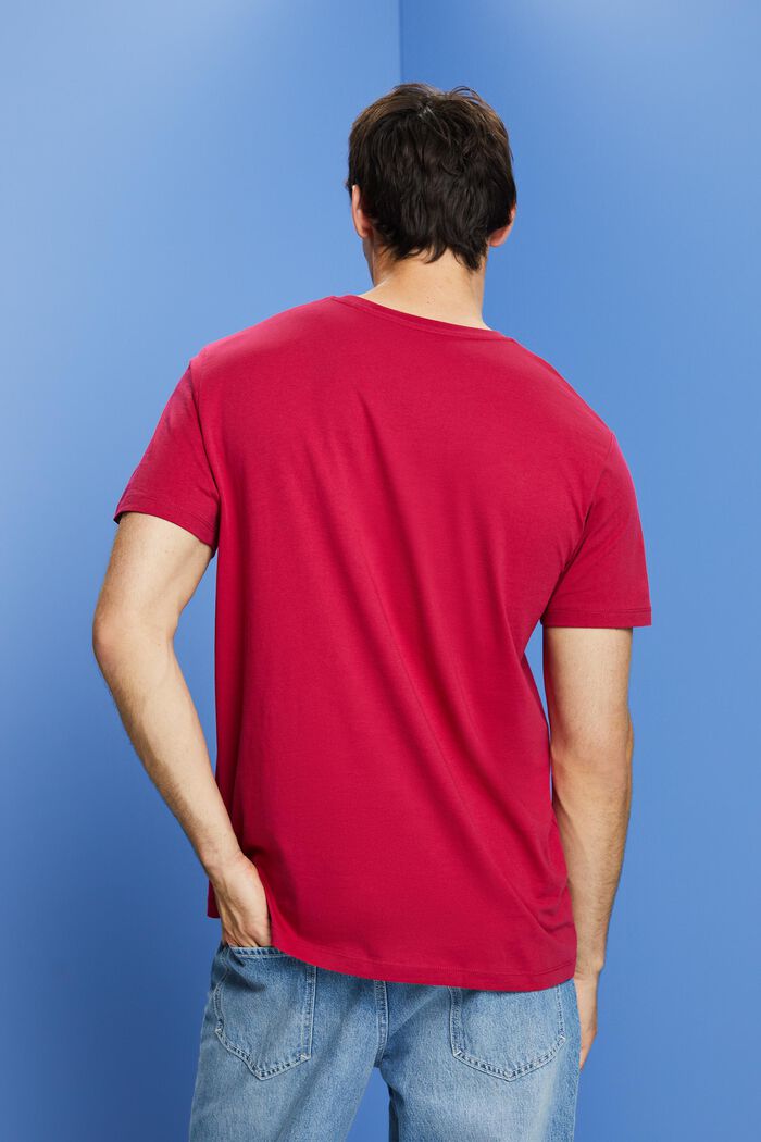 Tričko z udržitelné bavlny s náprsní kapsou, DARK PINK, detail image number 3