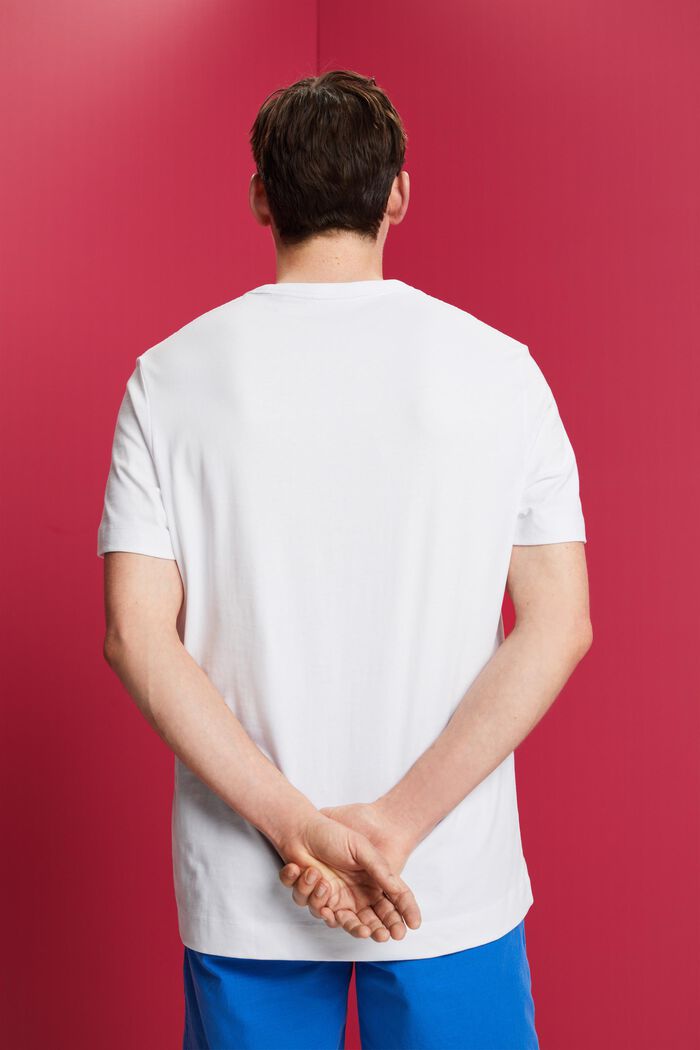 Žerzejové tričko s potiskem na hrudi, 100% bavlna, WHITE, detail image number 3