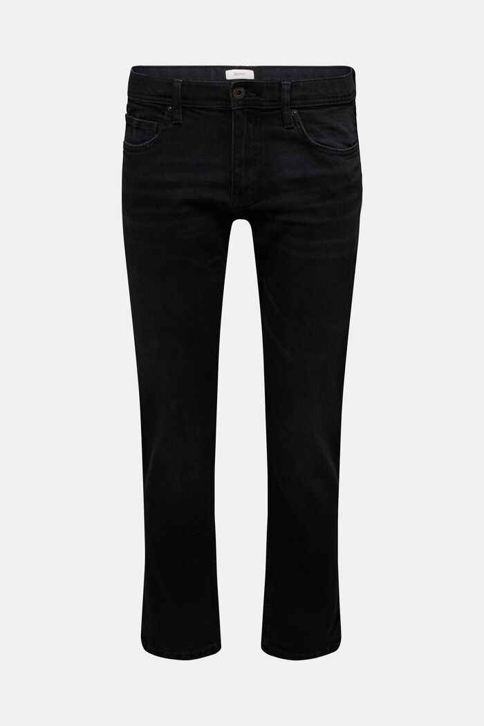 Strečové džíny s bio bavlnou, BLACK DARK WASHED, detail image number 8