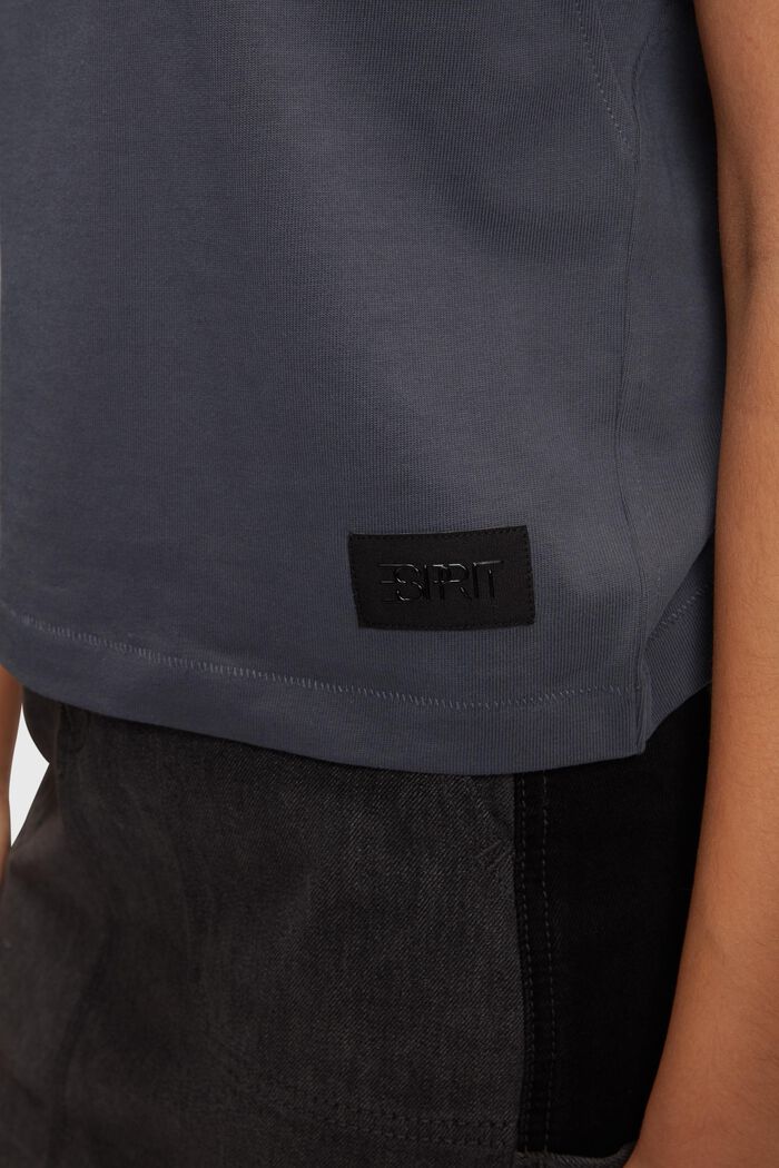 Tričko s krátkým a širokým střihem Boxy Fit, těžký žerzej, DARK GREY, detail image number 3
