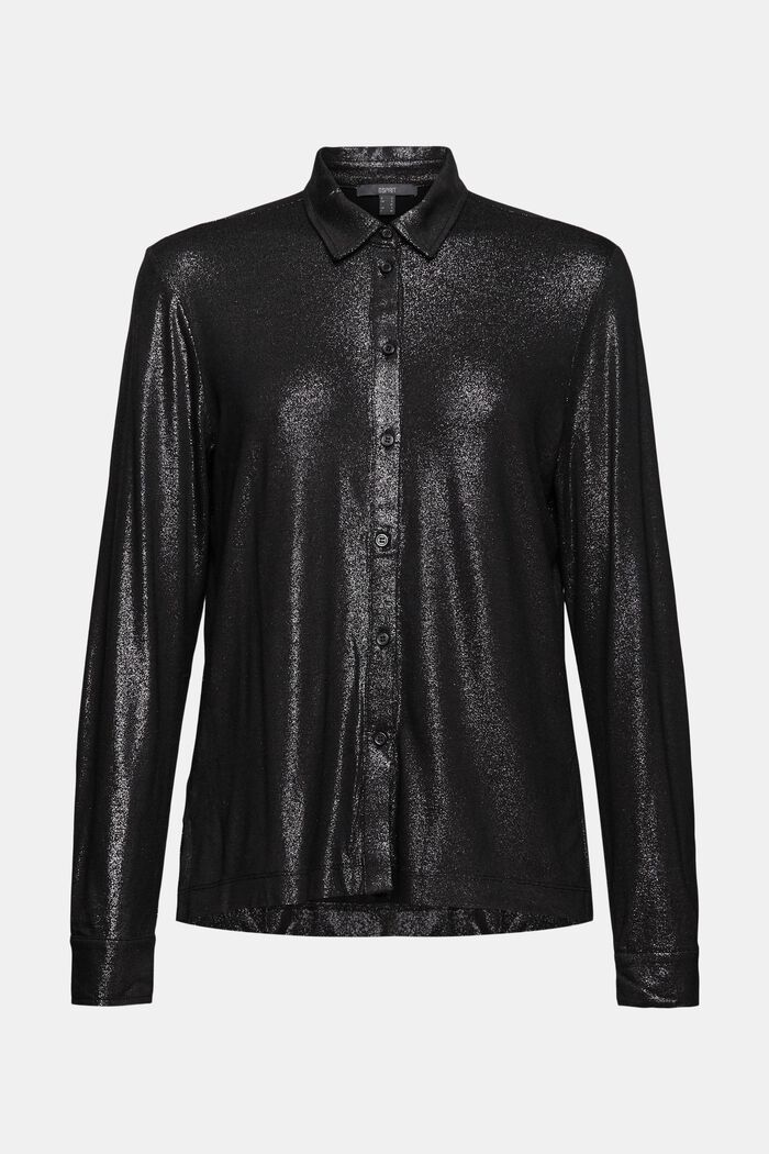 Tričko s dlouhým rukávem v košilovém stylu, LENZING™ ECOVERO™, BLACK, detail image number 7