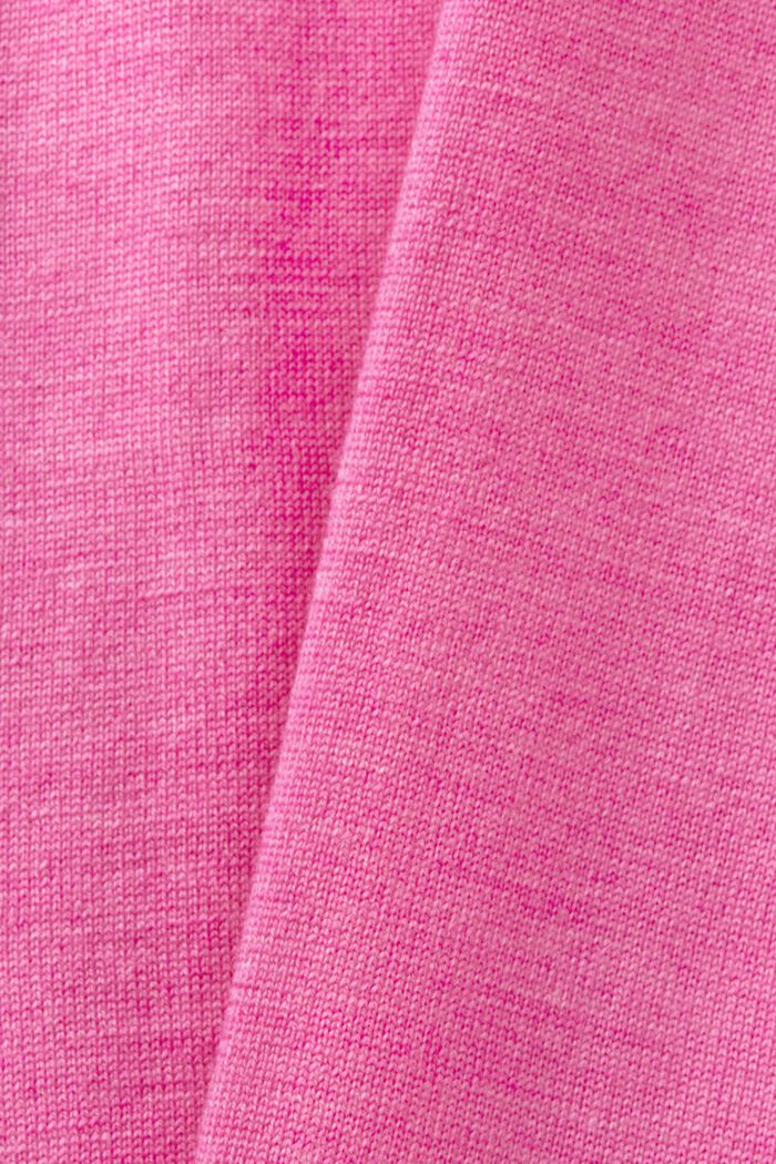 Oversize pulovr s rolákem, z vlny, PINK FUCHSIA, detail image number 6