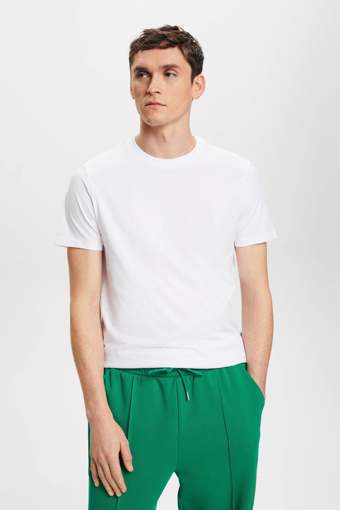 Bavlněné tričko s úzkým střihem Slim Fit, WHITE, detail image number 0