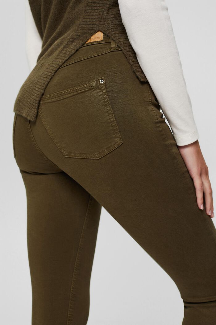 Kalhoty s délkou ke kotníkům a zipy na spodních okrajích nohavic, DARK KHAKI, detail image number 2