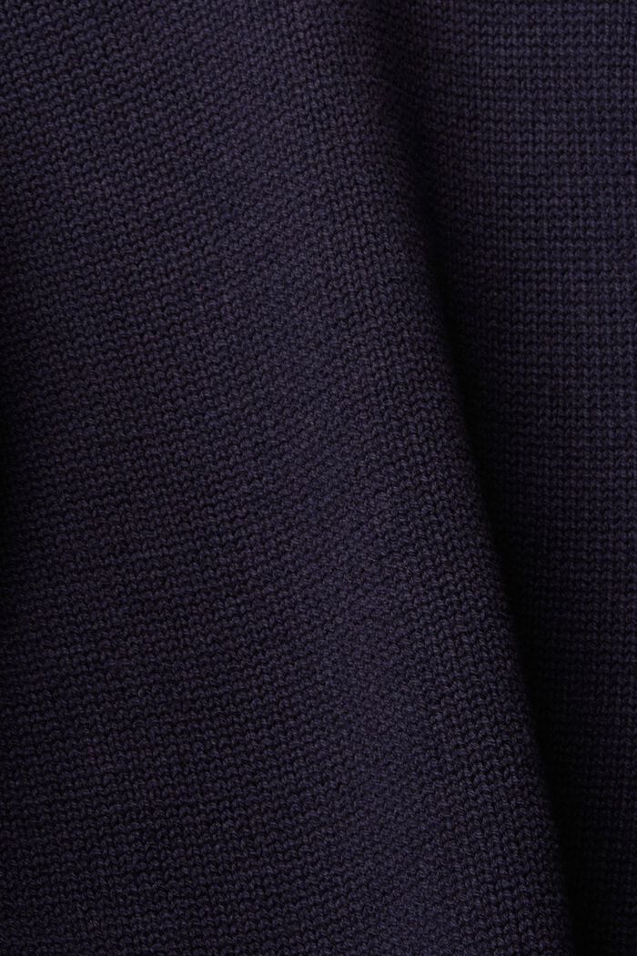 Pletený pulovr s nízkým rolákem, NAVY, detail image number 1
