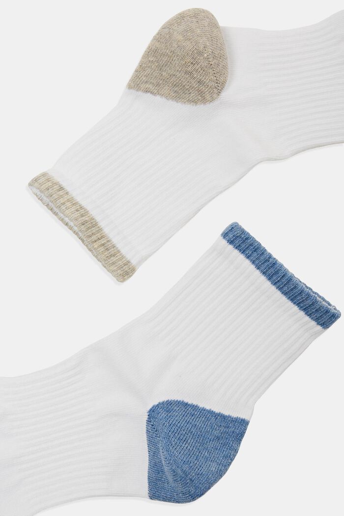 2 páry sportovních ponožek s barevnými akcenty, NEW WHITE, detail image number 1