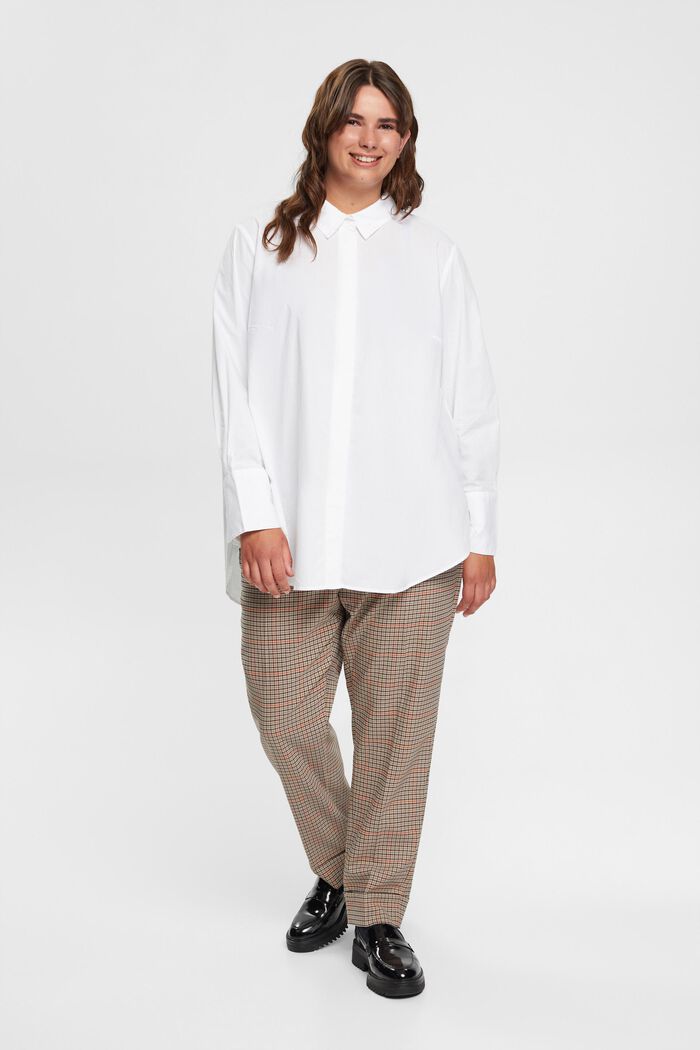 CURVY: bavlněná košilová halenka, WHITE, detail image number 4