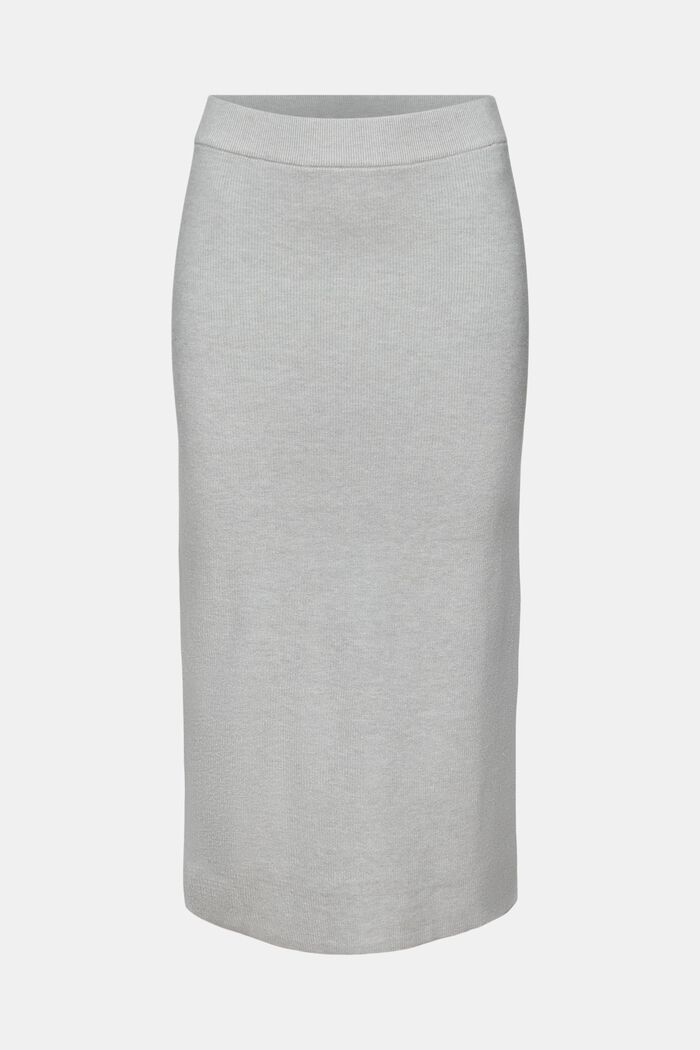 Midi sukně z žebrované pleteniny, LIGHT GREY, detail image number 6