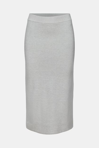 Midi sukně z žebrované pleteniny