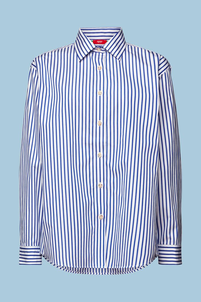 Pruhovaná košile z popelínu, BRIGHT BLUE, detail image number 6