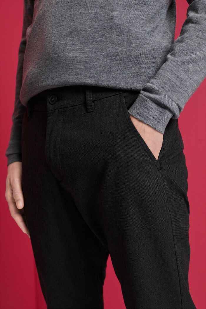 Chino kalhoty, počesaná tkanina, ANTHRACITE, detail image number 2