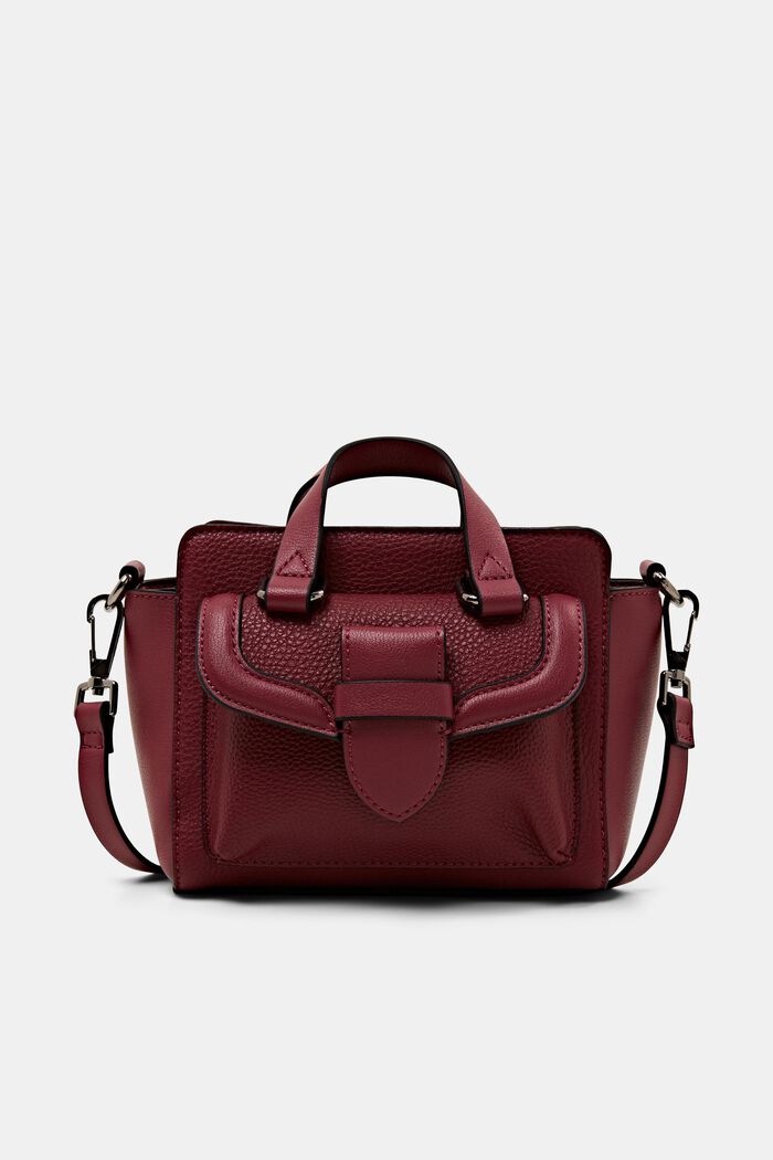 Středně velká kabelka se vzhledem kůže, GARNET RED, detail image number 0