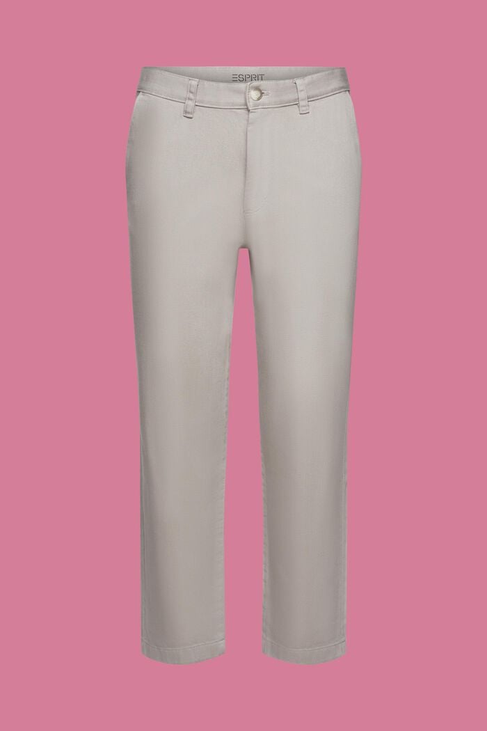 Bavlněné kalhoty, volné zužující se nohavice, LIGHT GREY, detail image number 7