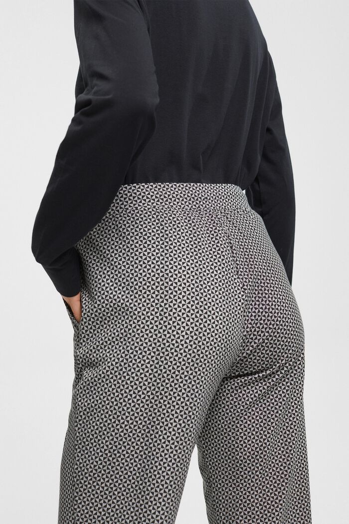 Žerzejové kalhoty s potiskem a krajkou, BLACK, detail image number 3
