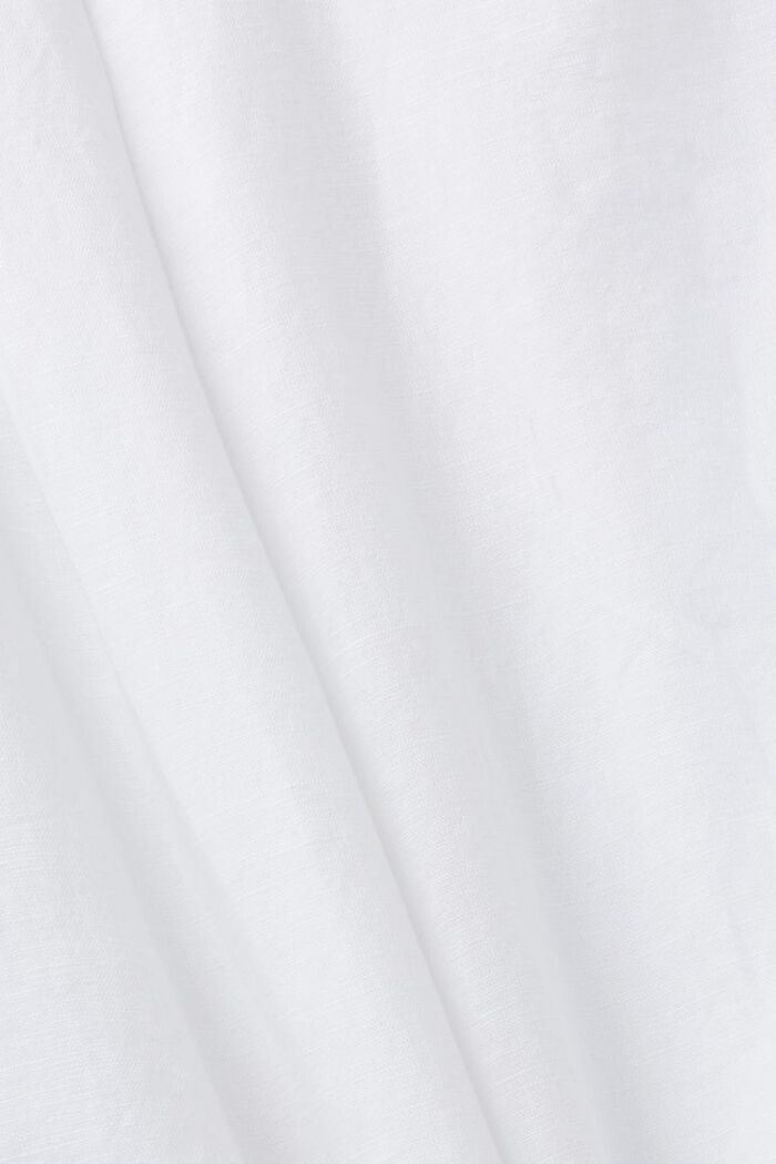 Tričko ze lnu s bavlnou, WHITE, detail image number 4