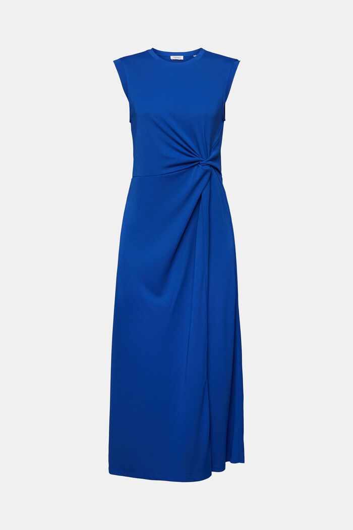 Krepové midi šaty s uzlem, BRIGHT BLUE, detail image number 5