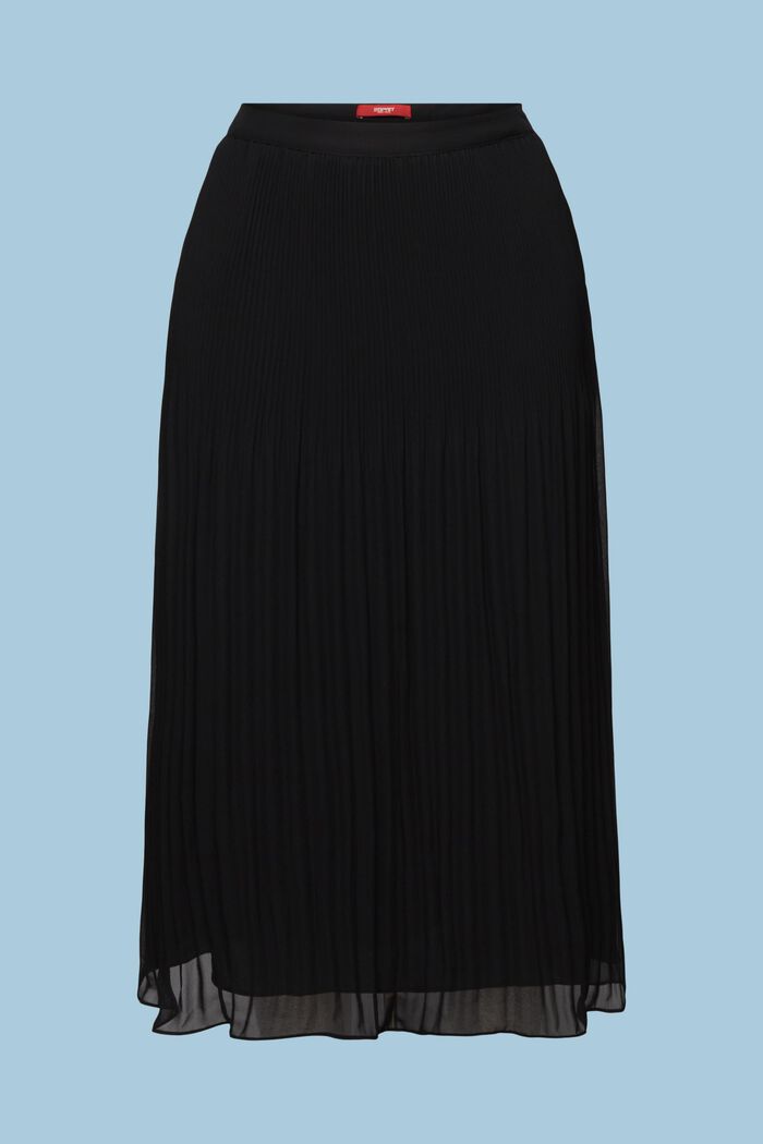 Plisovaná midi sukně ze šifonu, BLACK, detail image number 6