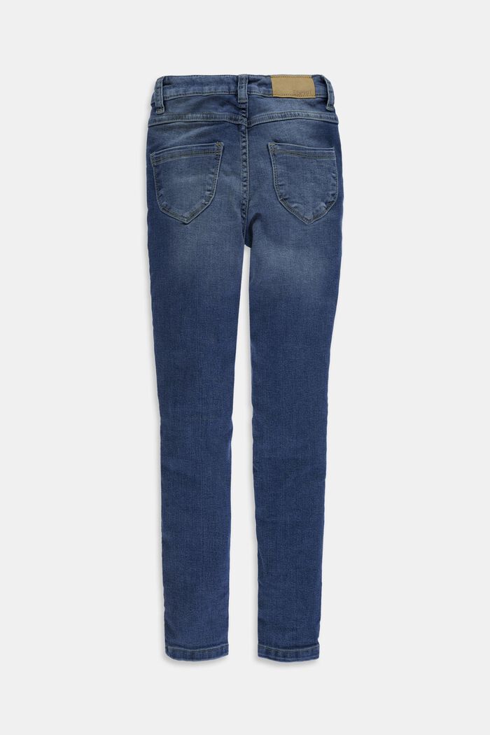 Strečové džíny s možností úpravy velikosti a s nastavitelným pasem, BLUE MEDIUM WASHED, detail image number 1