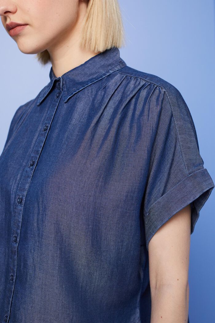 Oversize košilová halenka, TENCEL™, BLUE DARK WASHED, detail image number 2