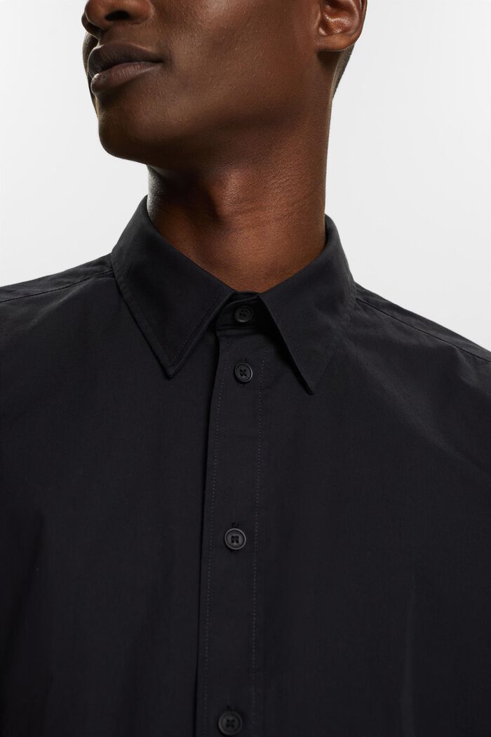 Košile s krátkým rukávem, z bavlněného popelínu, BLACK, detail image number 3