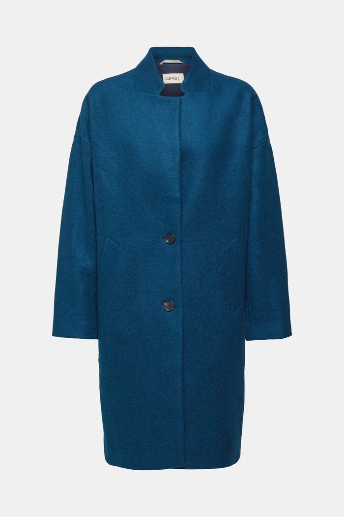 Kabát s vlnou, PETROL BLUE, detail image number 5