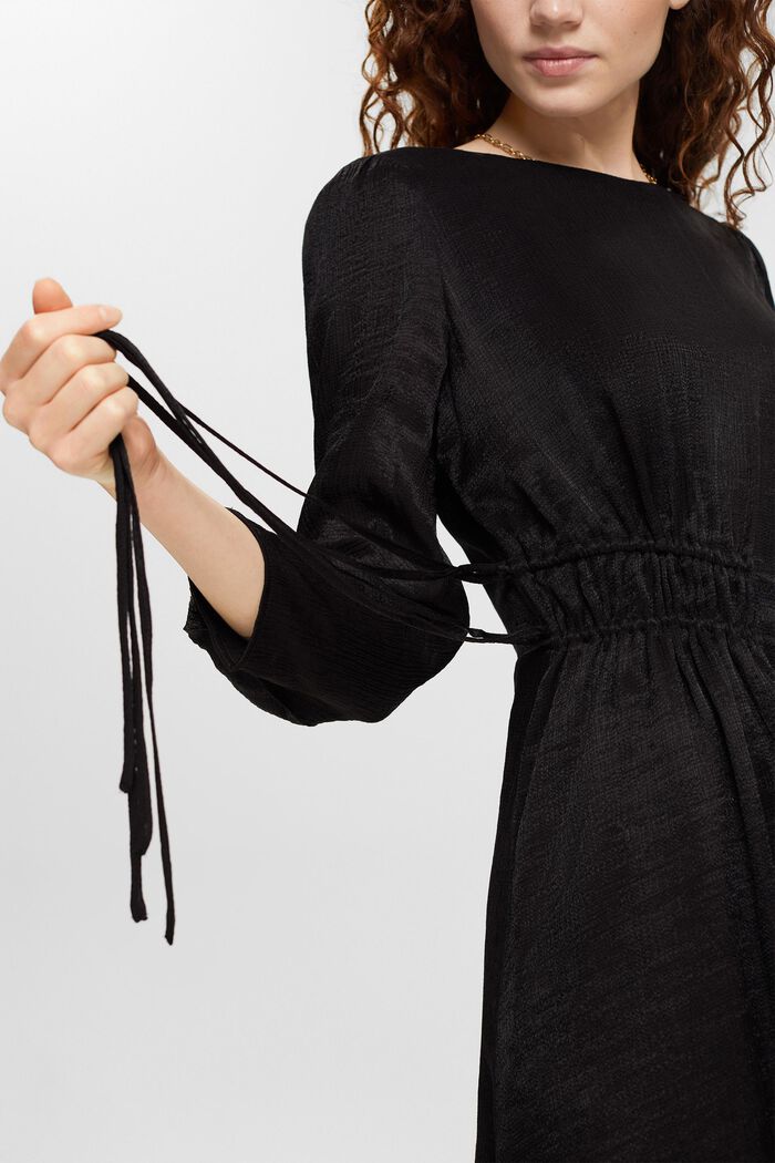 Midi šaty s asymetrickým lemem, BLACK, detail image number 0